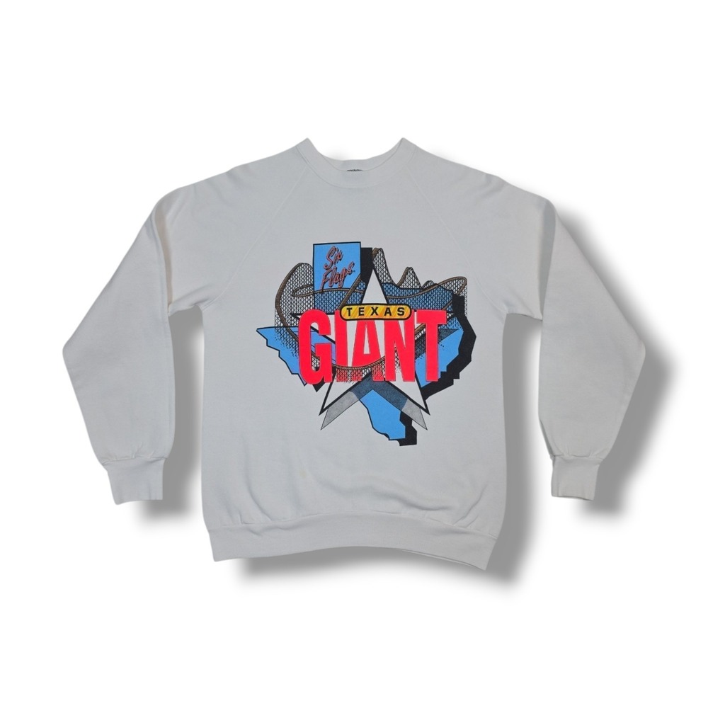 VTG Six Flags Texas Giant Roller Coaster 1990 Inaugural Season Sweatshirt Size L